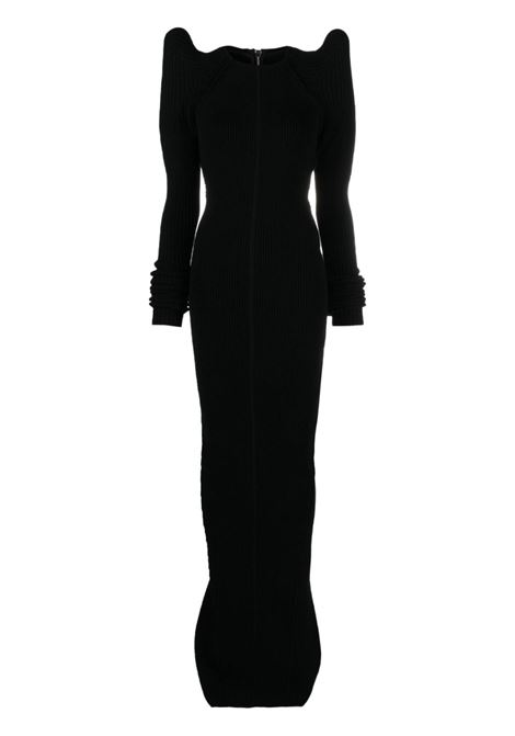 Abito maxi con spalle oversize in nero - donna RICK OWENS | RO02C1688KSTWSR09